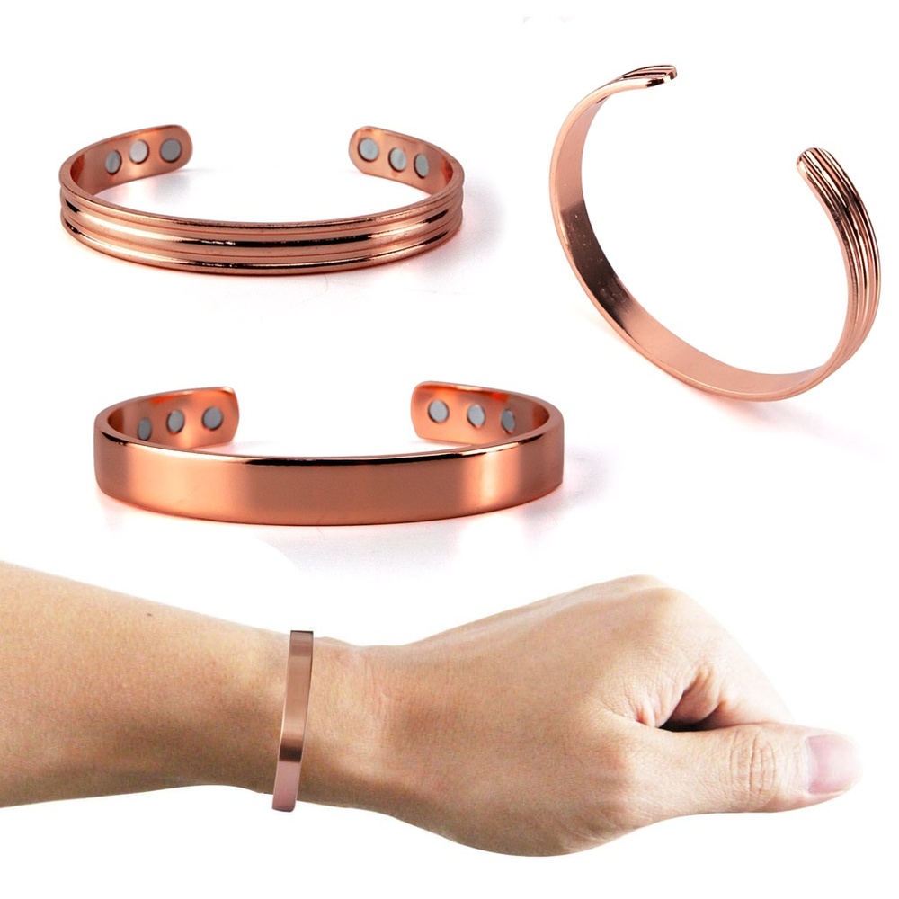 2 X Adjustable Pure Copper Magnetic Bracelets for Arthritis Relief Joint Pain